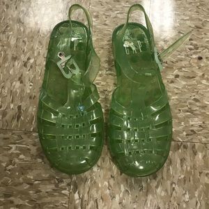 Girls green jelly shoes